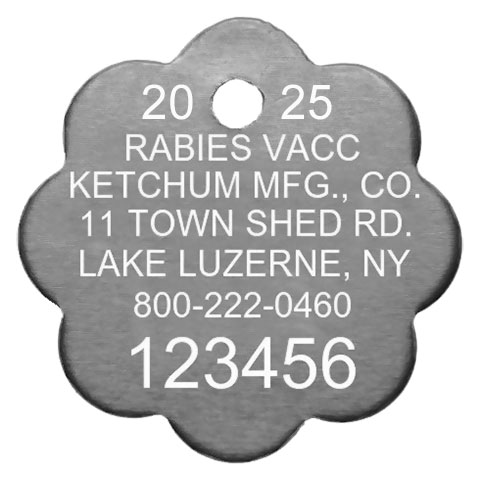 2025 Plain Aluminum Rosette Rabies Tags